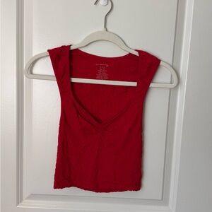 Free People Intimately Free Red Tank Top with Design